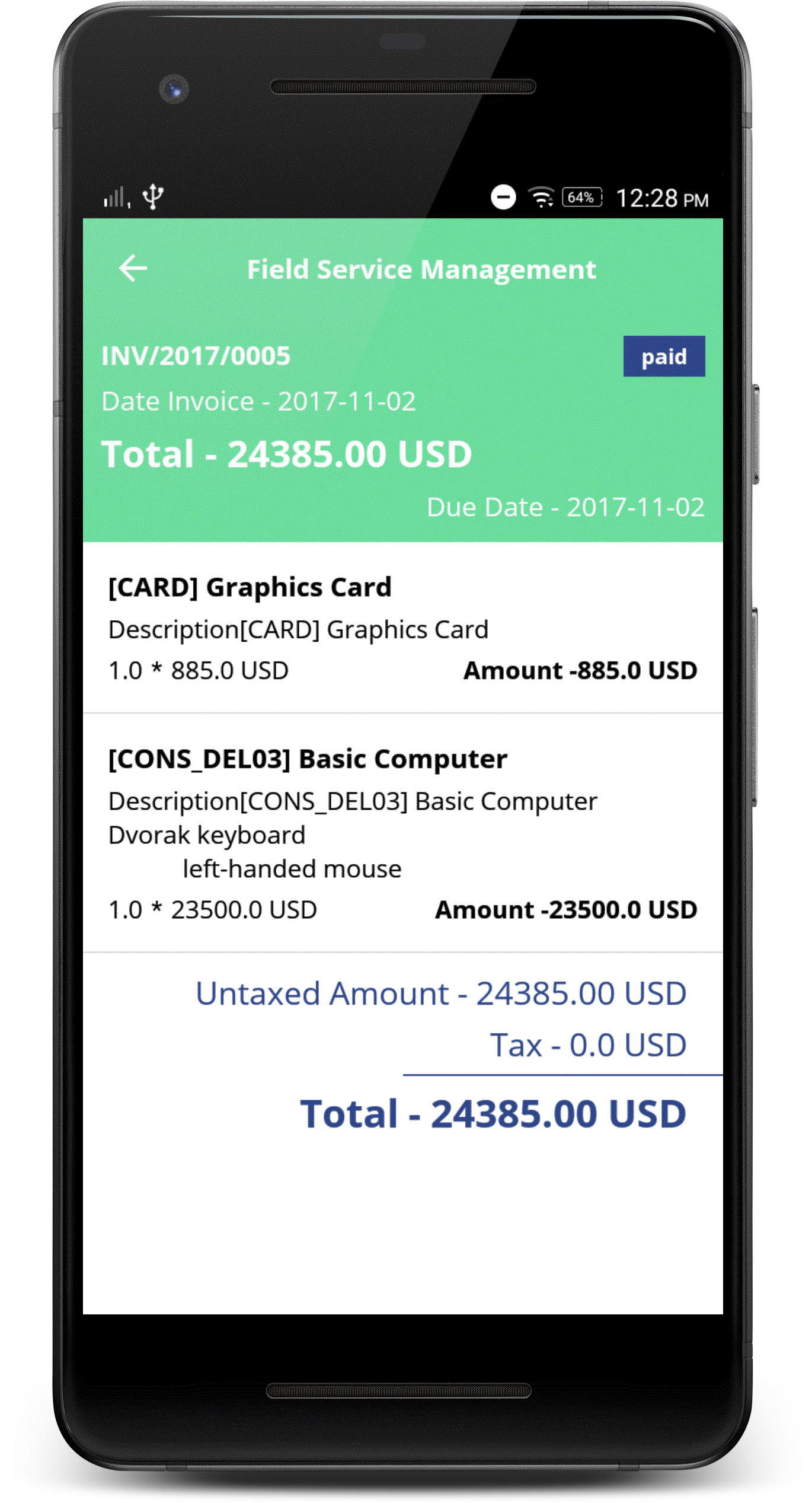 Odoo - Sample 1 for three columns